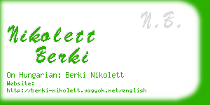 nikolett berki business card